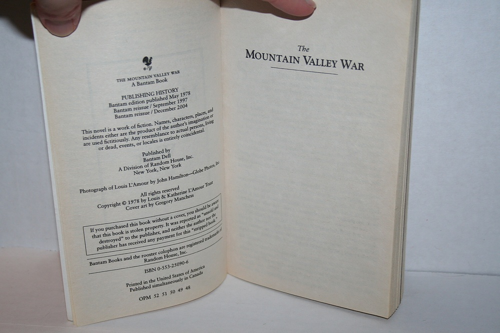 The Mountain Valley War, Louis L'Amour
